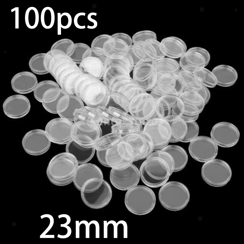 Collectors Coins Jewelry & Watches Of Smithtown Photos - 100 Peças de Cápsulas Plásticas Redondas