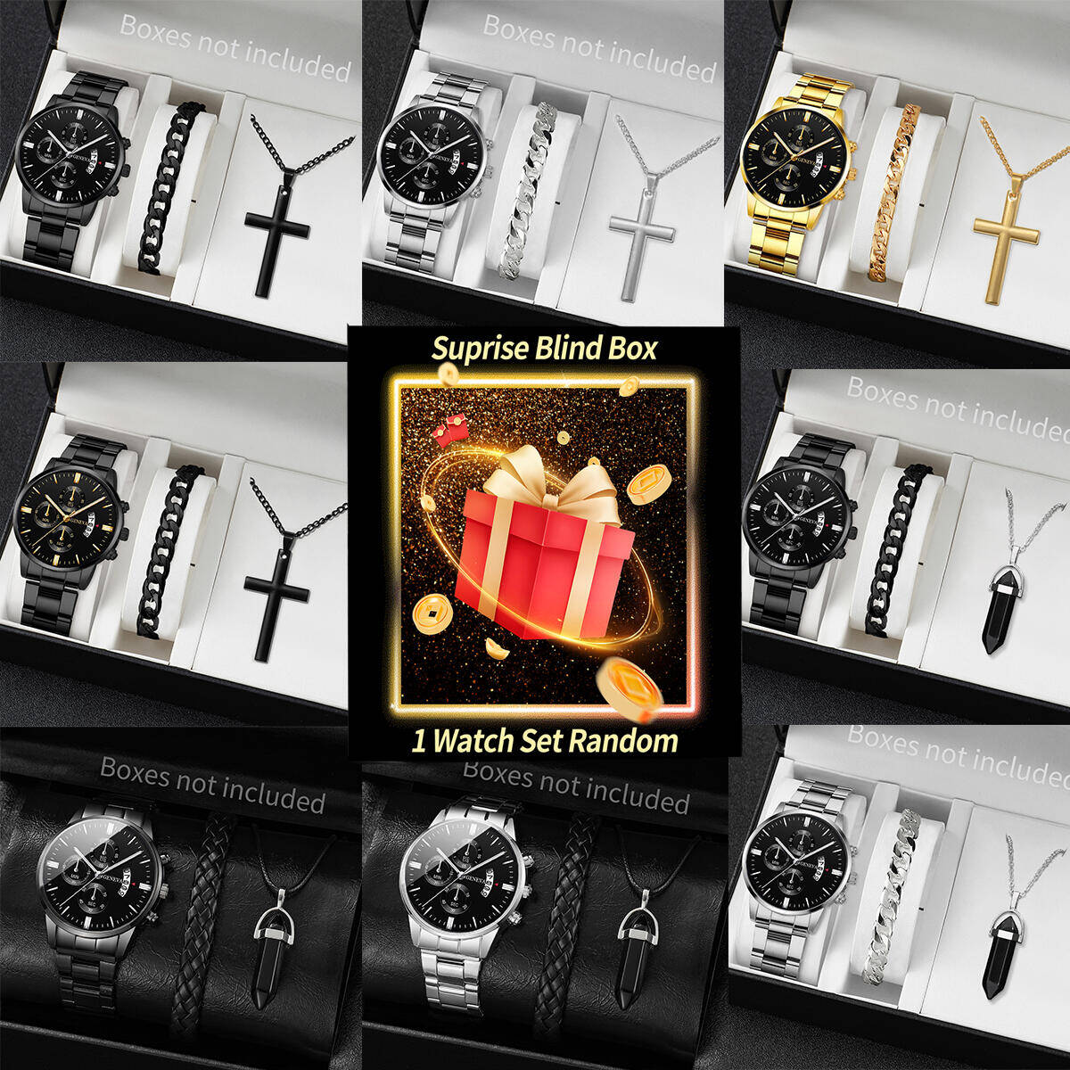 Jewelry With Watches - Relógio misterioso surpresa caixa cega-3pcs/set moda