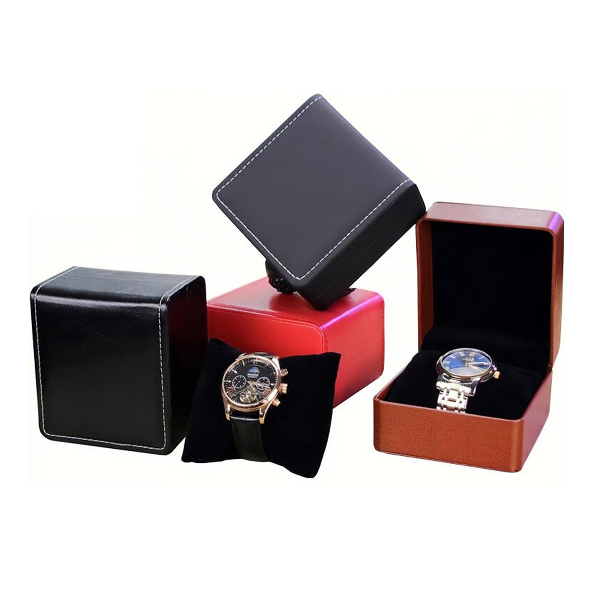 Best Jewelry Watches Women - Moda couro caixa de relógio caso