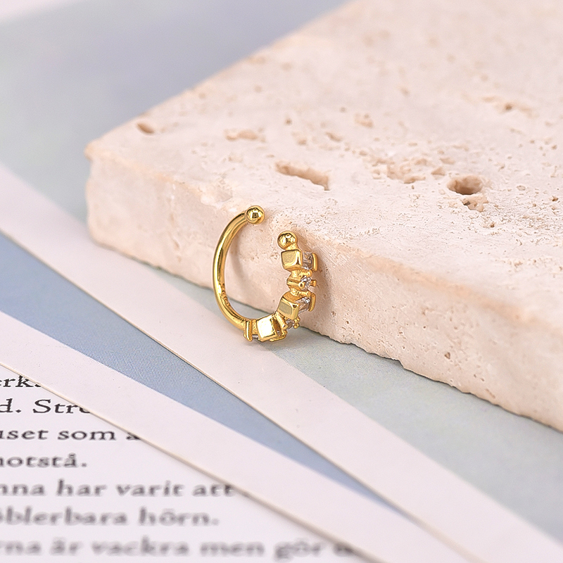 24k Gold-Plated Prata Irregula - Ear Cuff No Piercing avaliação e preço