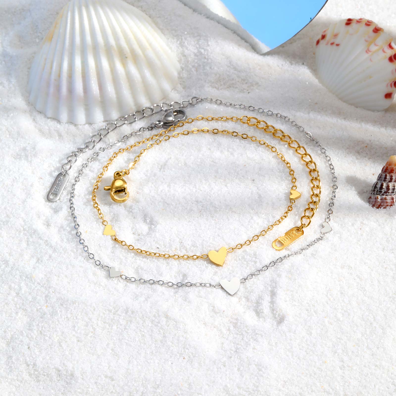 Tornozeleiras de coração de aç - Jc Jewelry & Watches avaliação e preço
