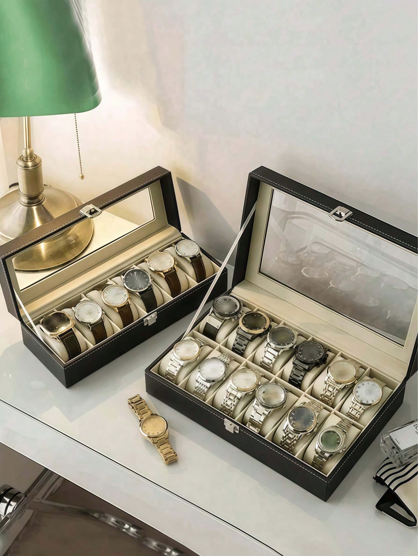 Caixa de Relógio de Couro com  - Jewelry Watches Women avaliação e preço