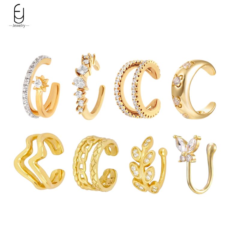Brincos mono clipe banhados a  - Ear Cuff No Piercing avaliação e preço
