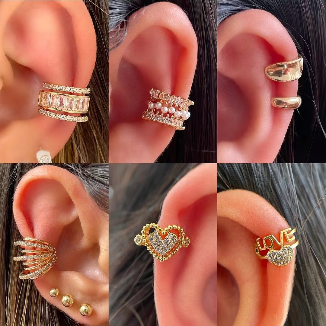 Moda coreana zircão clipe de o - Ear Cuff No Piercing avaliação e preço