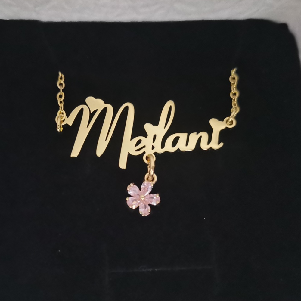 LeeChee-Zircon Pequeno Colar d - Engraved Name Necklace avaliação e preço