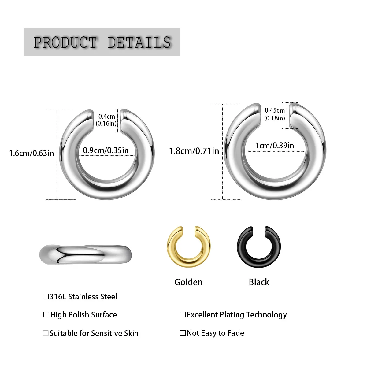 1 unidade de Brinco de Orelha  - Ear Cuff No Piercing avaliação e preço